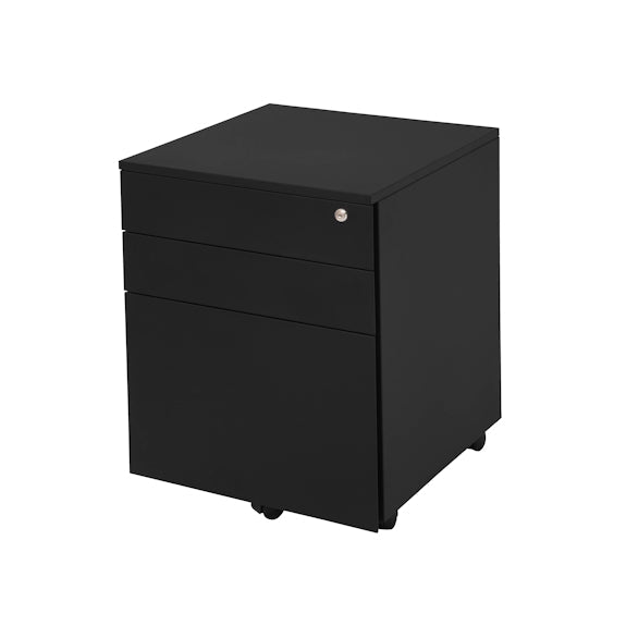 Go Mobile 3 Drawer Filing Cabinet - Black
