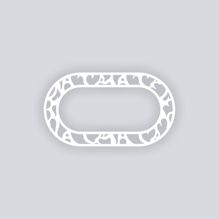 Gummy Hearts Rounded Rectangle Rim Clay Stencil