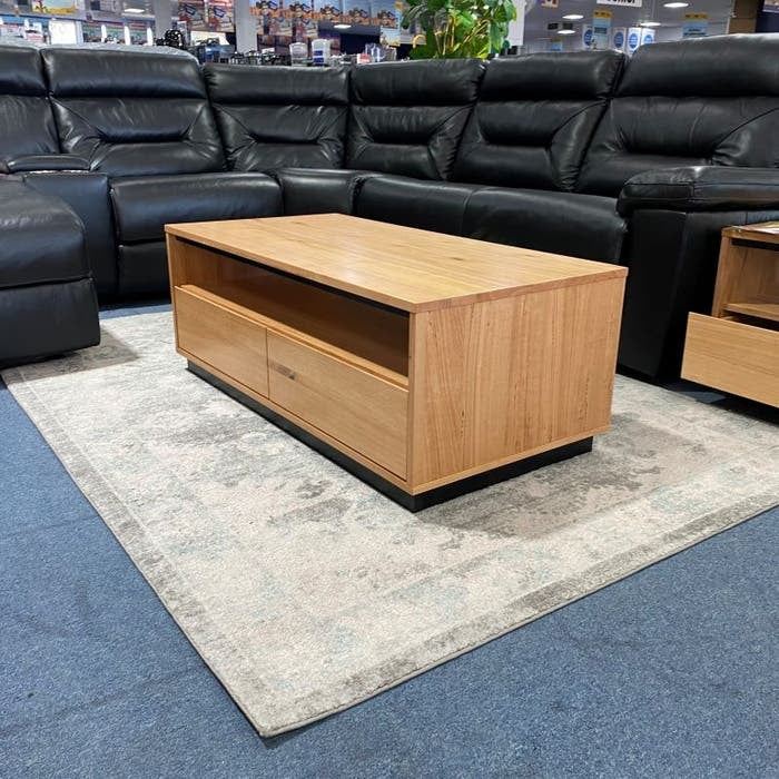 Hamilton 2 Drawer Coffee Table - Messmate/Natural