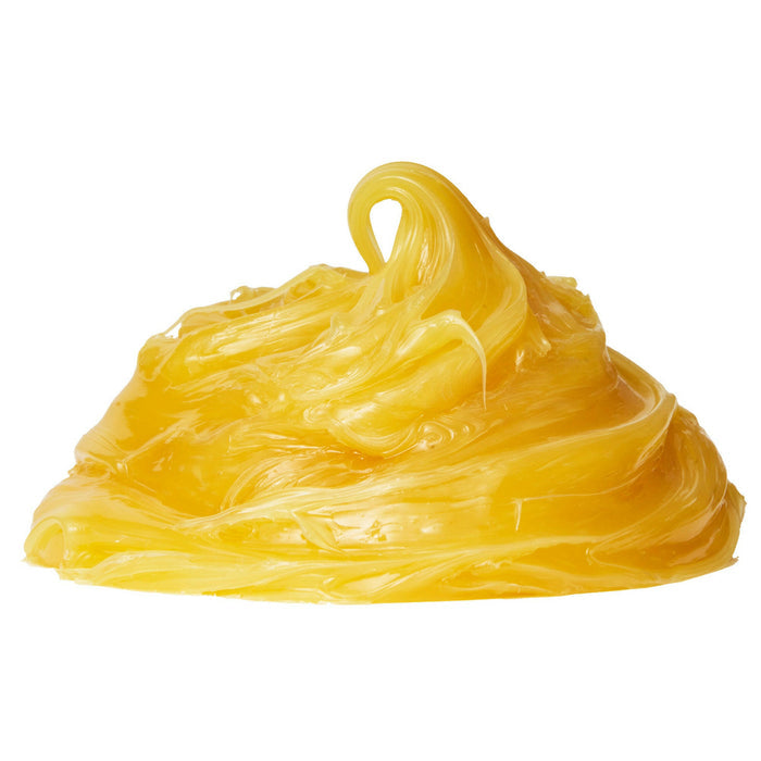 Gold colored raw 100% Pure Lanolin Moisturiser product. Displayed in raw form to show consistency.