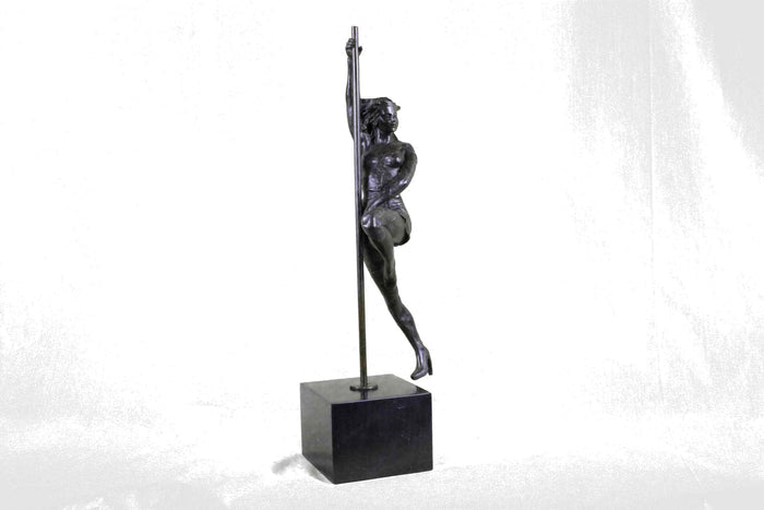 Large 14 Lbs Pole Dancer Bronze Sculpture Figure Marble Base Figurine by Vitaleh