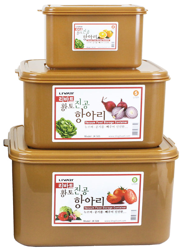 Livart Kimchi, Sauerkraut Fermentation and Storage Container with Inner Vacuum Lid 5 Liter FREE SHIPPING