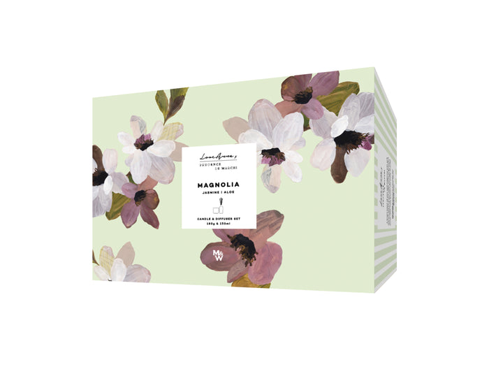 Love Anna x Prudence De Marchi Magnolia 180g Candle & 150ml Dif Set Gift Boxed