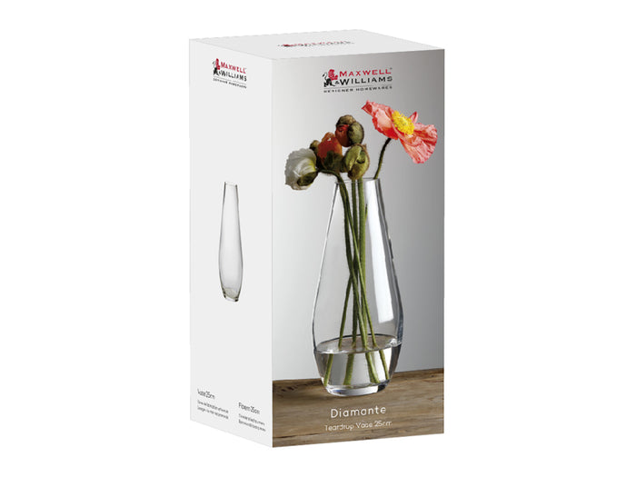 Maxwell & Williams Diamante Teardrop Vase - 30cm - Gift Box