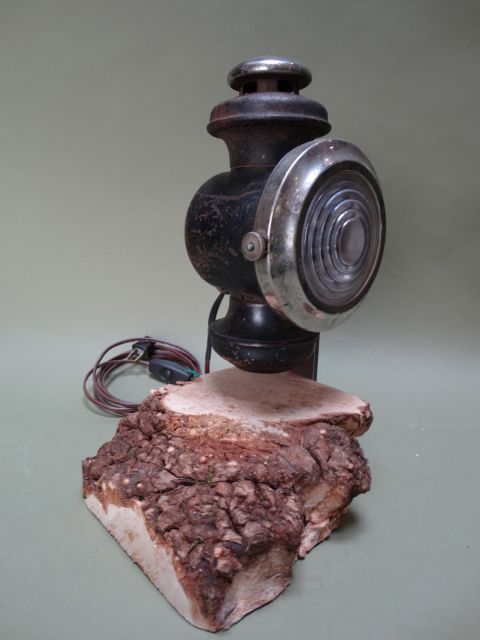 Model T Lamp on Burled Stand/Base