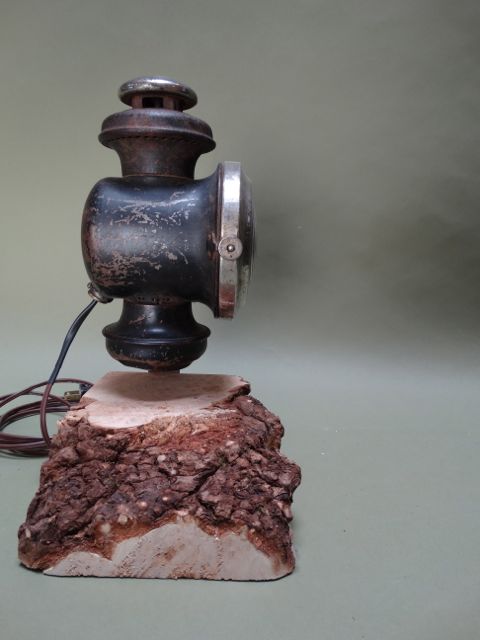 Model T Lamp on Burled Stand/Base