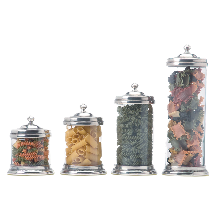 Pewter Large Glass Canister