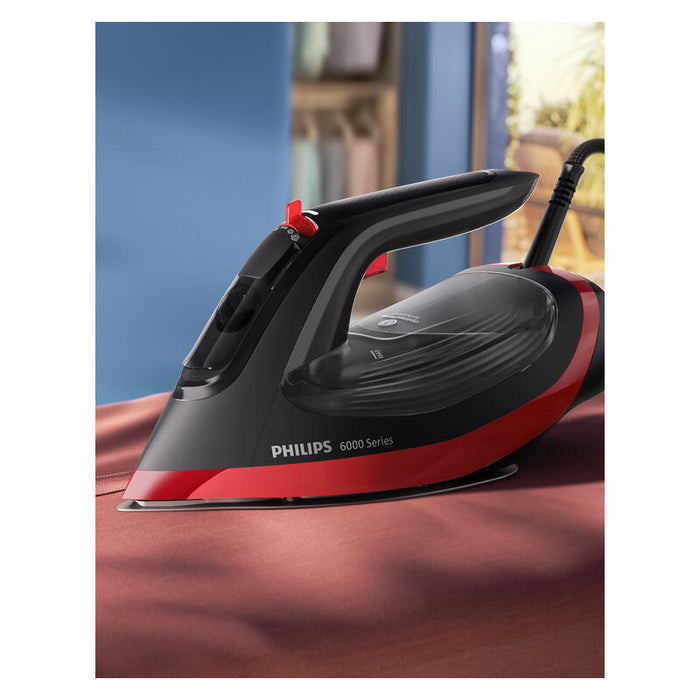 Philips OptimalTEMP Steam Iron - Red/Black (6000 Series)