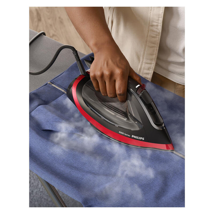 Philips OptimalTEMP Steam Iron - Red/Black (6000 Series)