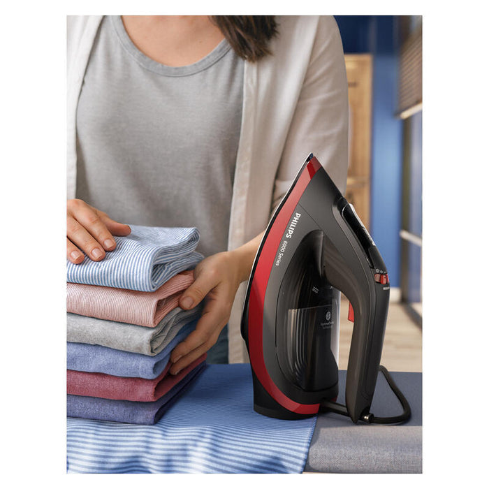 Philips OptimalTEMP Steam Iron - Red/Black (6000 Series)