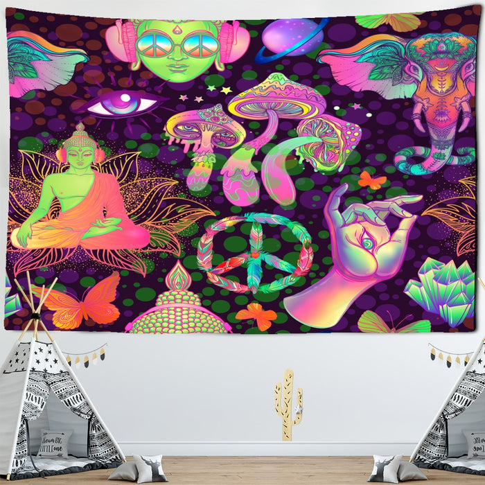 Psychedelic Mushroom Indian Mandala Tapestry Wall Hanging Bohemian Gypsy Psychedelic Tapiz Witchcraft Tapestry