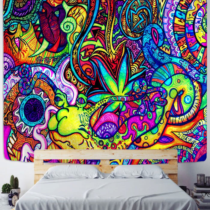 Psychedelic Mushroom Indian Mandala Tapestry Wall Hanging Bohemian Gypsy Psychedelic Tapiz Witchcraft Tapestry