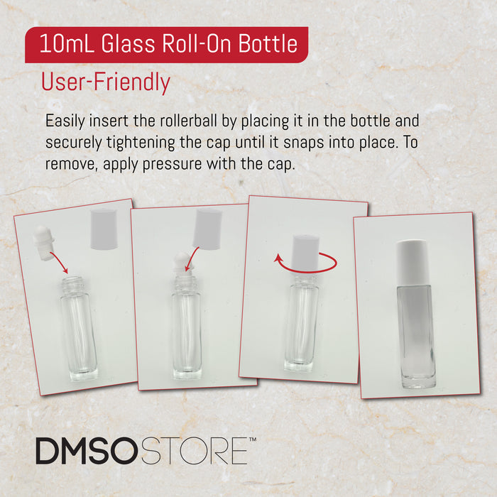 Refillable Glass Roll on Kit 10 ML with Glass ball 12ct.