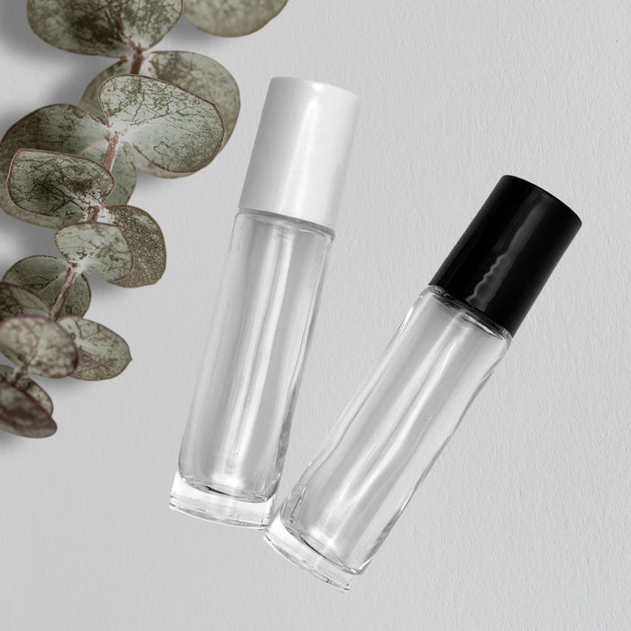 Refillable Roll on kit 10 ML. Glass Roller Ball & Container 6 ct.