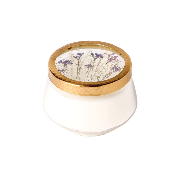 Roman Lavender Accent Pressed Floral Candle