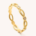 Rowan Gold Link and Gem Ring