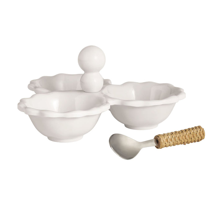 Ruffle Melamine Triple Tidbit Set