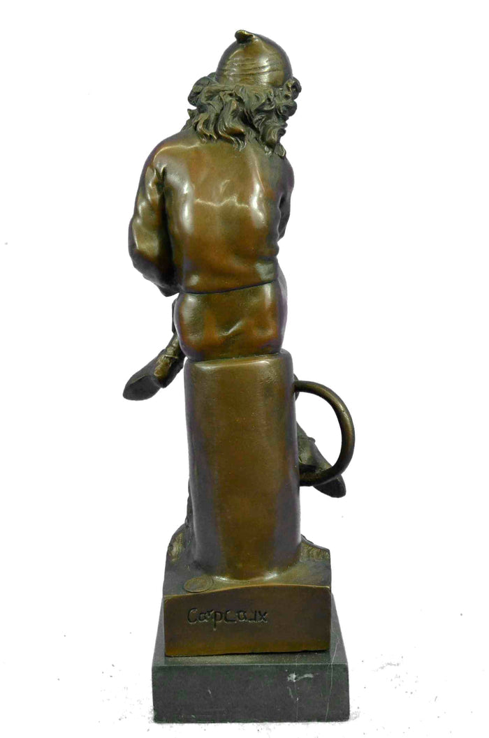 Signed Carpeaux Young Man sitting on a tree Trunk Reading Book Bronze Sculpture