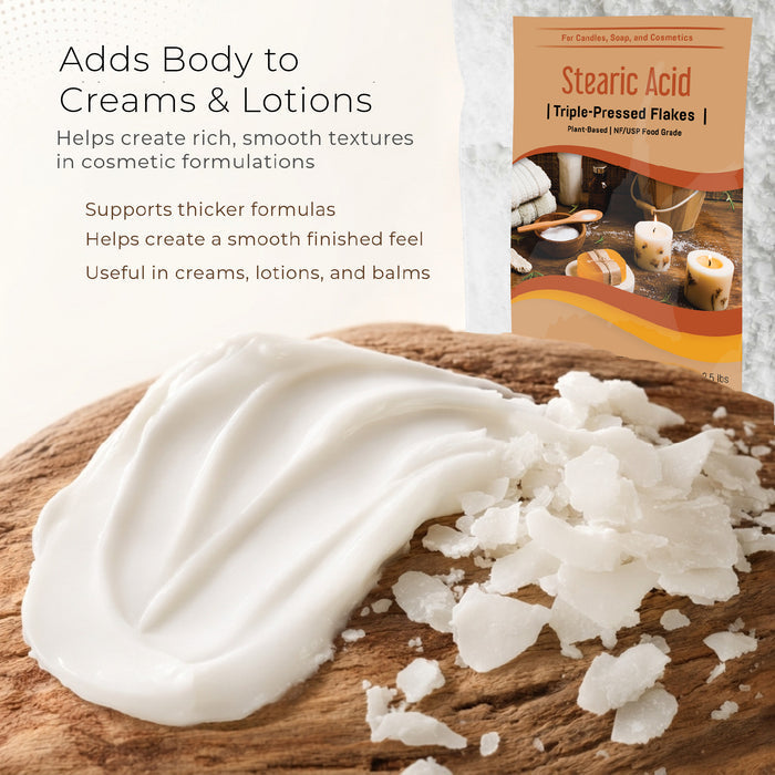 Stearic Acid Flakes 2.5 lbs. Triple Pressed NF/USP Food Grade