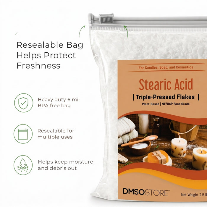 Stearic Acid Flakes 2.5 lbs. Triple Pressed NF/USP Food Grade