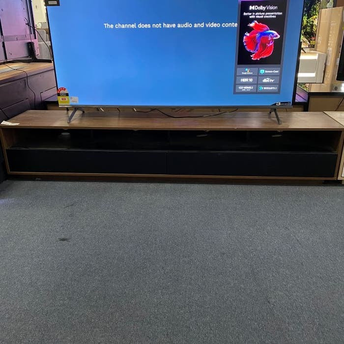 Tauris Suave 2000mm Entertainment Unit - Dark Oak/Black