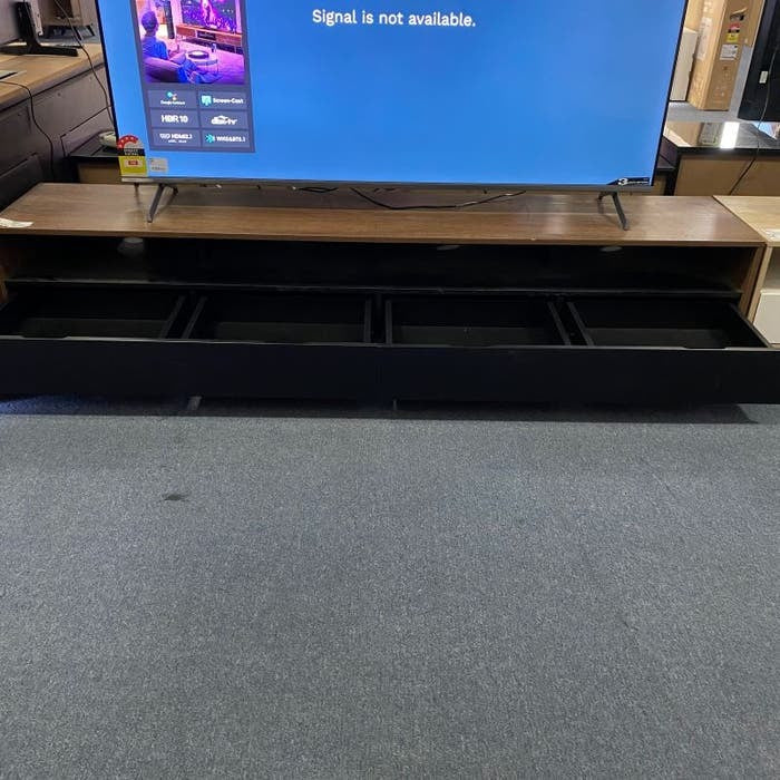 Tauris Suave 2000mm Entertainment Unit - Dark Oak/Black