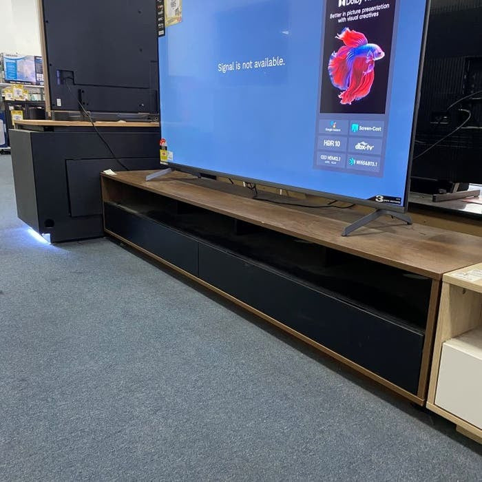 Tauris Suave 2000mm Entertainment Unit - Dark Oak/Black