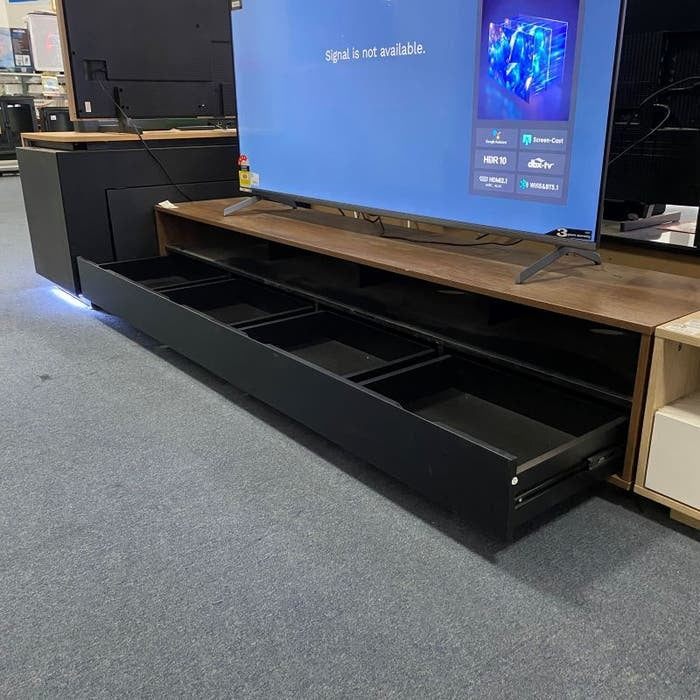 Tauris Suave 2000mm Entertainment Unit - Dark Oak/Black