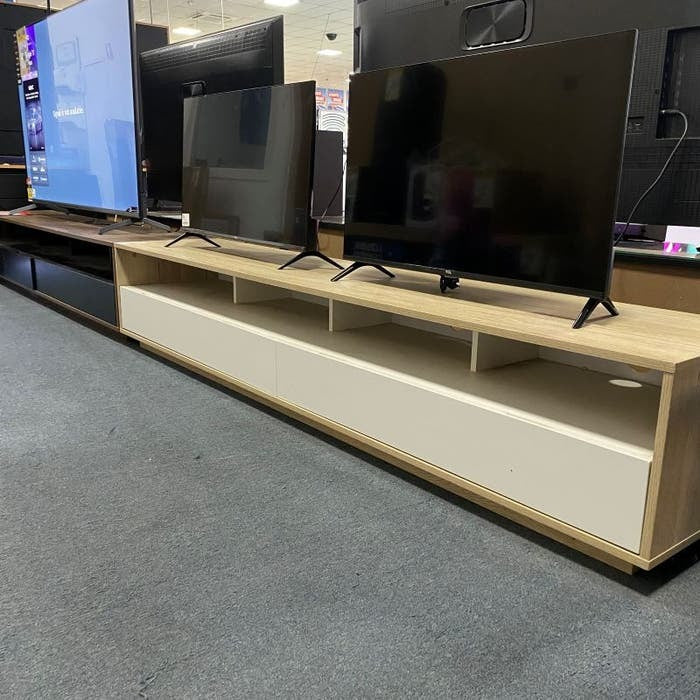 Tauris Suave 2000mm Entertainment Unit - Light Oak/White
