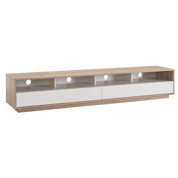 Tauris Suave 2000mm Entertainment Unit - Light Oak/White
