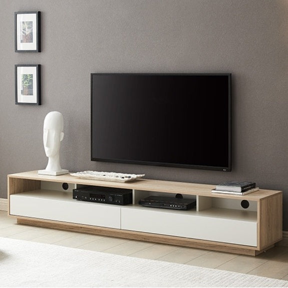Tauris Suave 2000mm Entertainment Unit - Light Oak/White