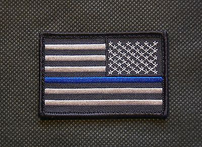 Thin Blue Line Reverse United States Flag Patch - Velcro