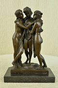 Three Graces Bronze Statue Marble Nude Women Art Love Sculpture