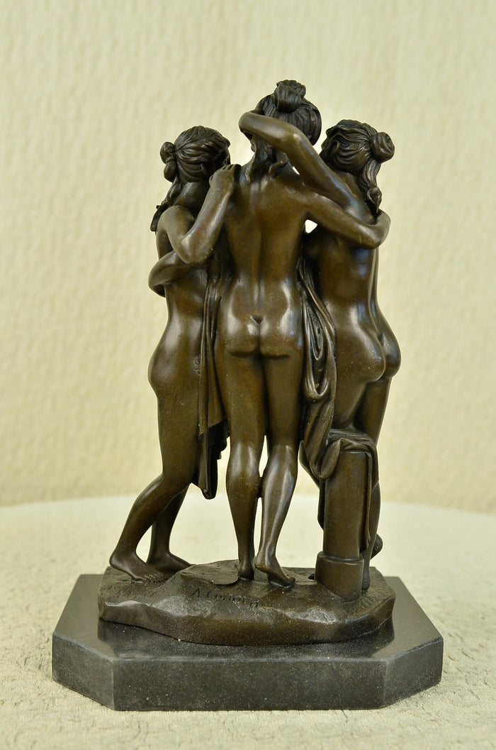 Three Graces Bronze Statue Marble Nude Women Art Love Sculpture