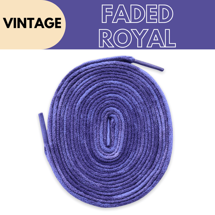 Tie Dye Flat Laces - Vintage Faded Royal Blue 85 For Air Jordan 1