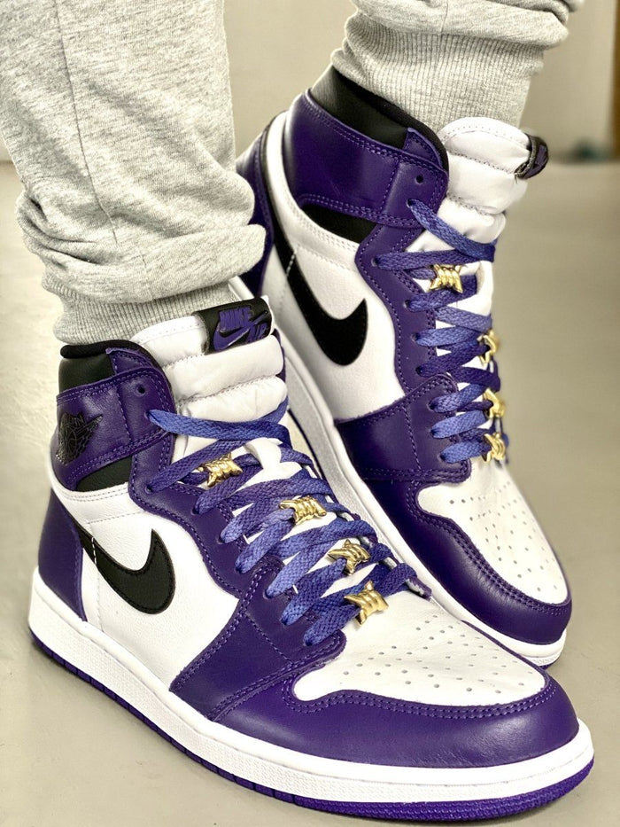Tie Dye Flat Laces - Vintage Faded Royal Blue 85 For Air Jordan 1
