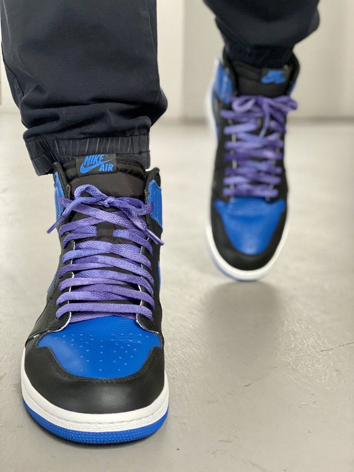 Tie Dye Flat Laces - Vintage Faded Royal Blue 85 For Air Jordan 1