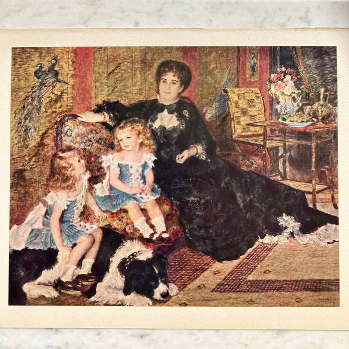 Vintage 1940s Renoir "Mme. Charpentier and Her Children" Art Print Folio