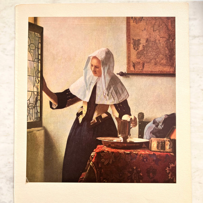 Vintage 1940s Vermeer "Woman at the Casement" Art Print Folio