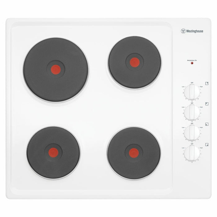 Westinghouse 60cm Electric Solid Cooktop - White