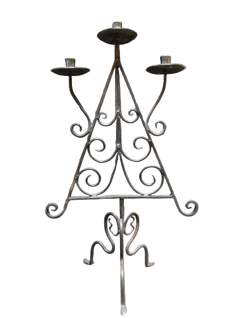Wrought Iron Triple Candelabra
