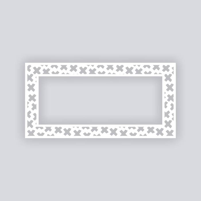 X Marks Rectangle Rim Clay Stencil