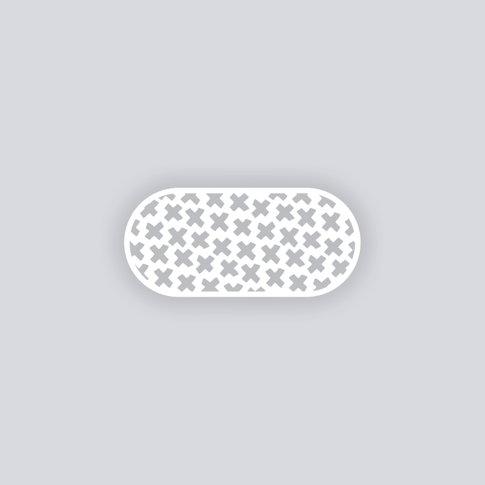 X Marks Rounded Rectangle Face Clay Stencil