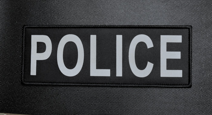 XL Reflective POLICE Patch - Black & Grey